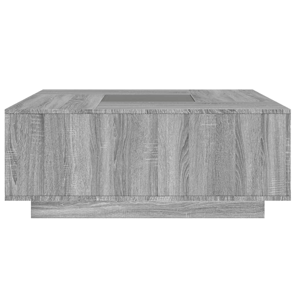 Table basse avec LED infini sonoma gris 100x100x40 cm