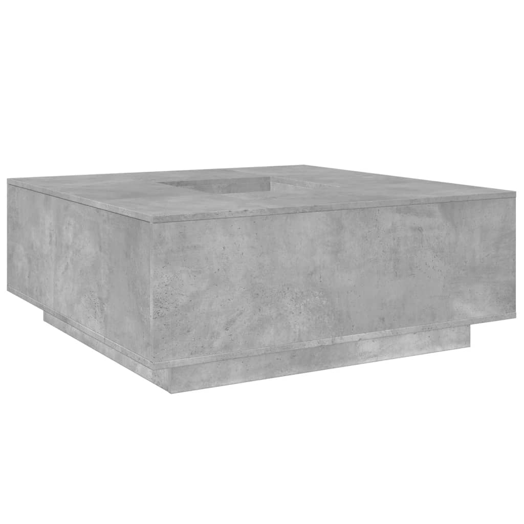 Table basse gris béton 100x100x40 cm bois d'ingénierie