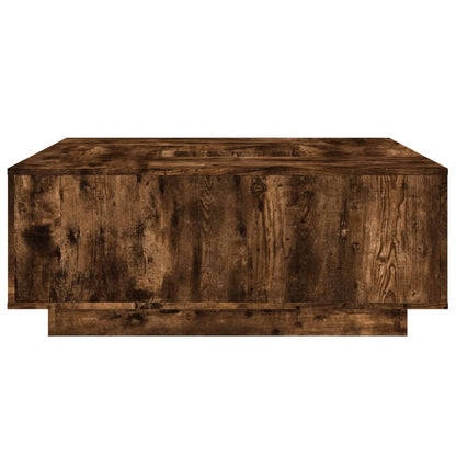 Table basse chêne fumé 100x100x40 cm bois d'ingénierie