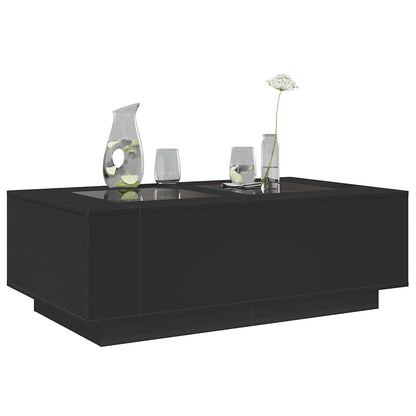 Table basse avec LED infini noir 116x69x40 cm