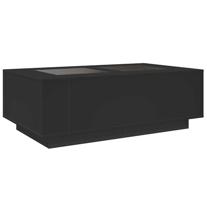 Table basse avec LED infini noir 116x69x40 cm