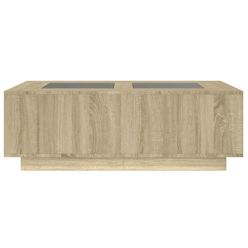 Table basse avec LED infini chêne sonoma 116x69x40 cm