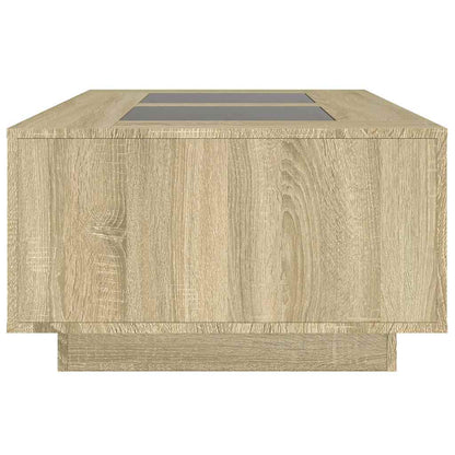 Table basse avec LED infini chêne sonoma 116x69x40 cm