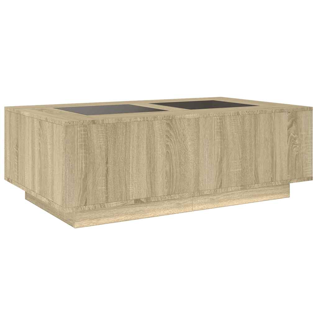 Table basse avec LED infini chêne sonoma 116x69x40 cm