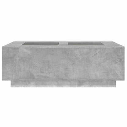 Table basse avec LED infini gris béton 116x69x40 cm