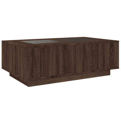 Table basse avec LED infini chêne marron 116x69x40 cm