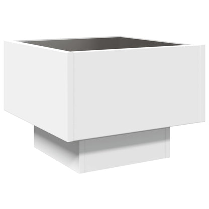 Table de chevet avec LED infini blanc 40x40x30 cm