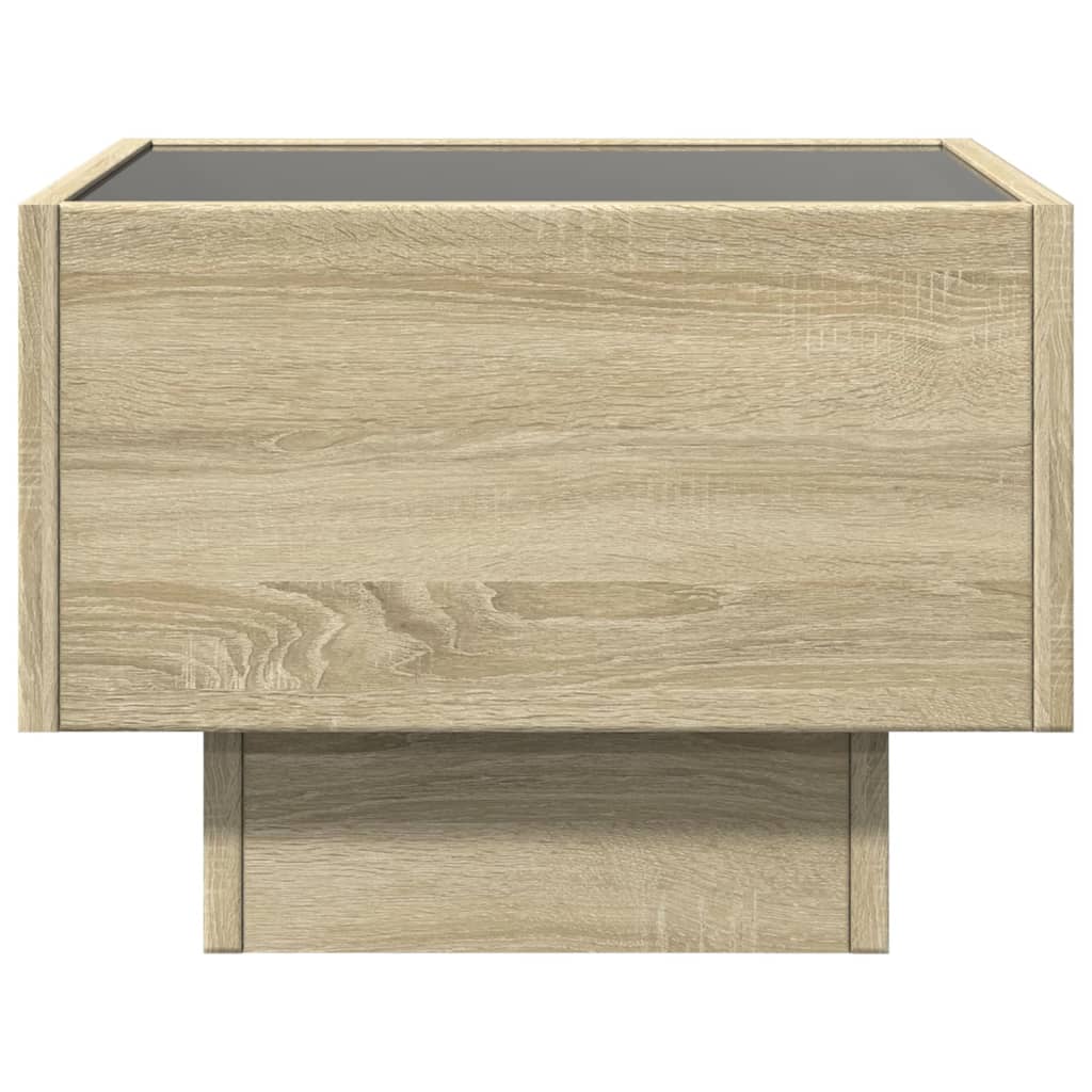 Table de chevet avec LED infini chêne sonoma 40x40x30 cm