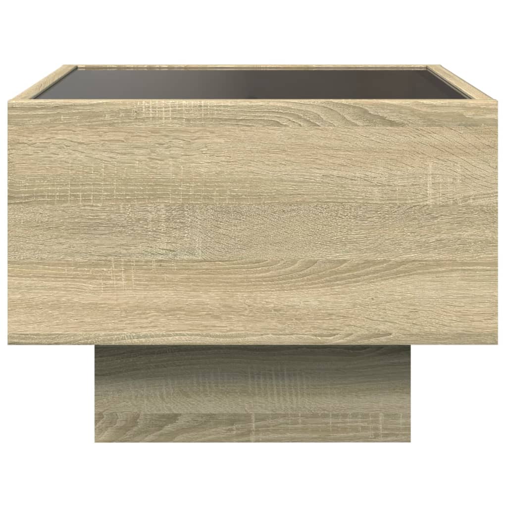 Table de chevet avec LED infini chêne sonoma 40x40x30 cm