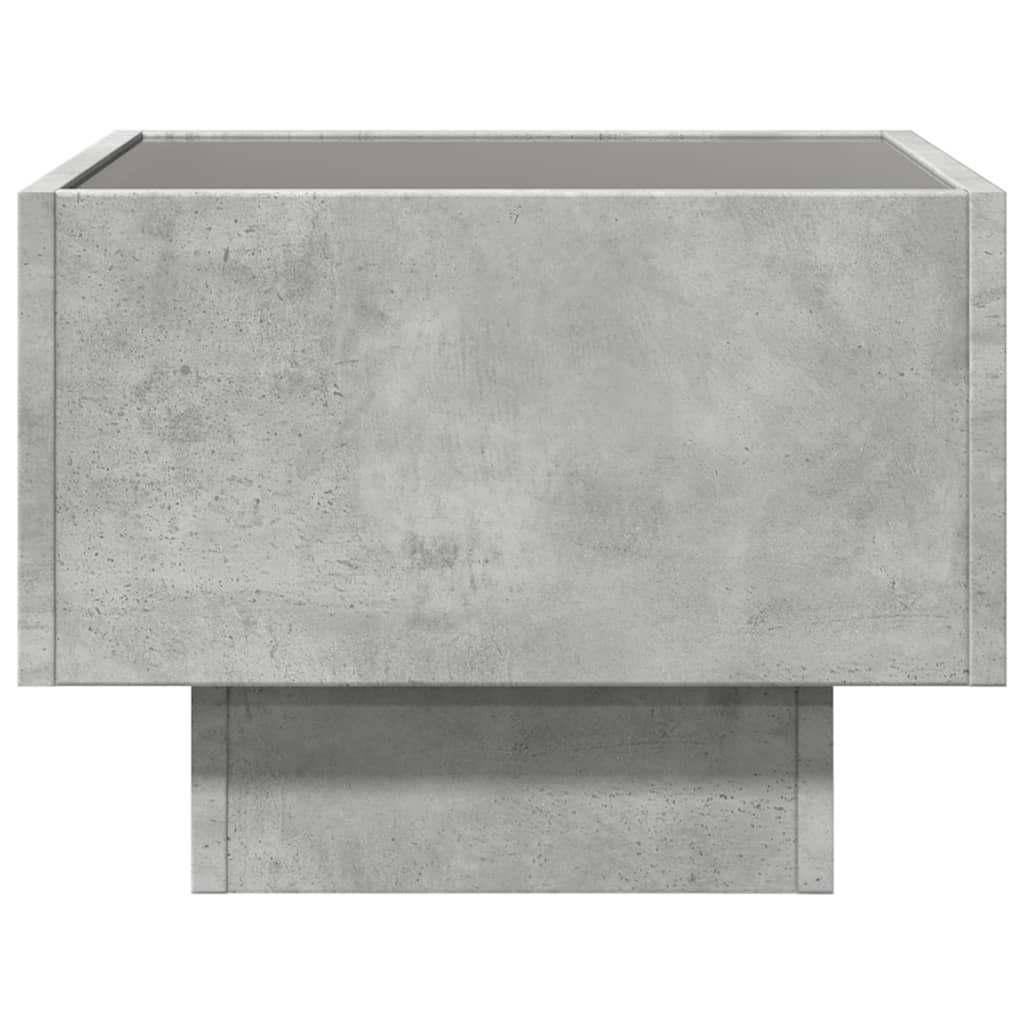 Table de chevet avec LED infini gris béton 40x40x30 cm