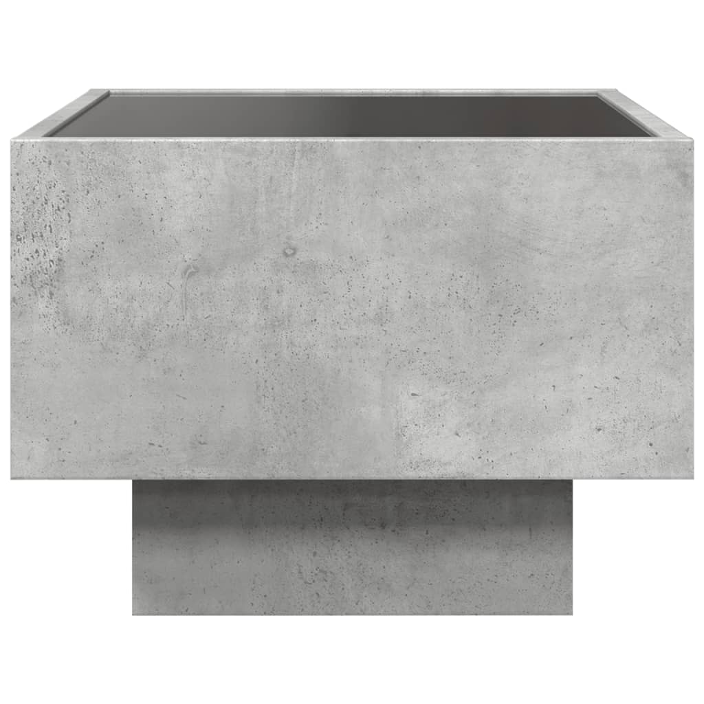 Table de chevet avec LED infini gris béton 40x40x30 cm