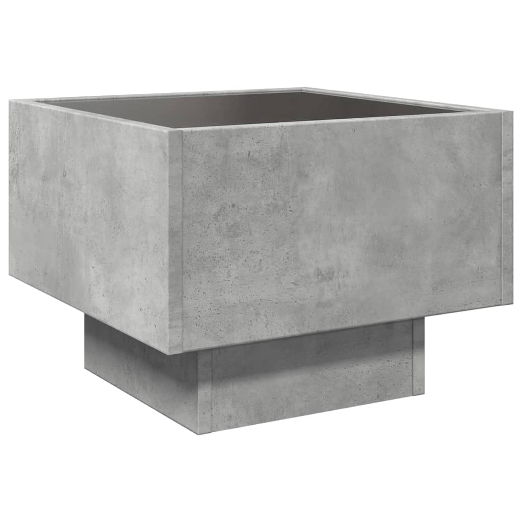 Table de chevet avec LED infini gris béton 40x40x30 cm