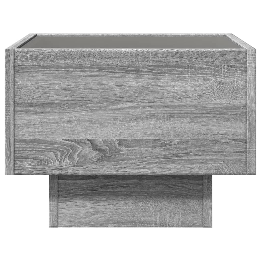 Table de chevet avec LED infini sonoma gris 40x40x30 cm