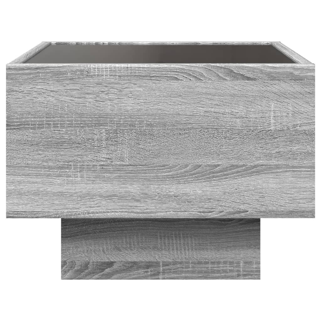 Table de chevet avec LED infini sonoma gris 40x40x30 cm