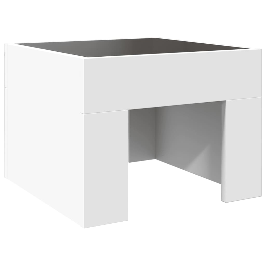 Table de chevet avec LED infini blanc 40x40x30 cm