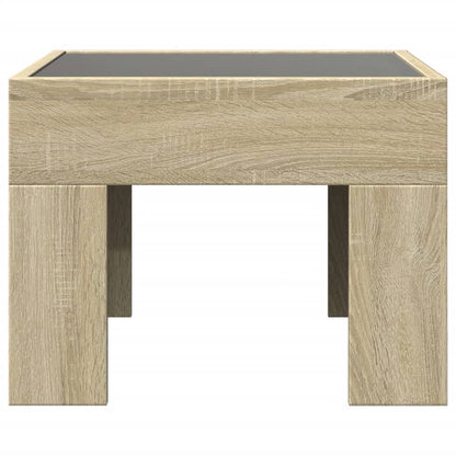 Table de chevet avec LED infini chêne sonoma 40x40x30 cm