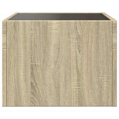 Table de chevet avec LED infini chêne sonoma 40x40x30 cm