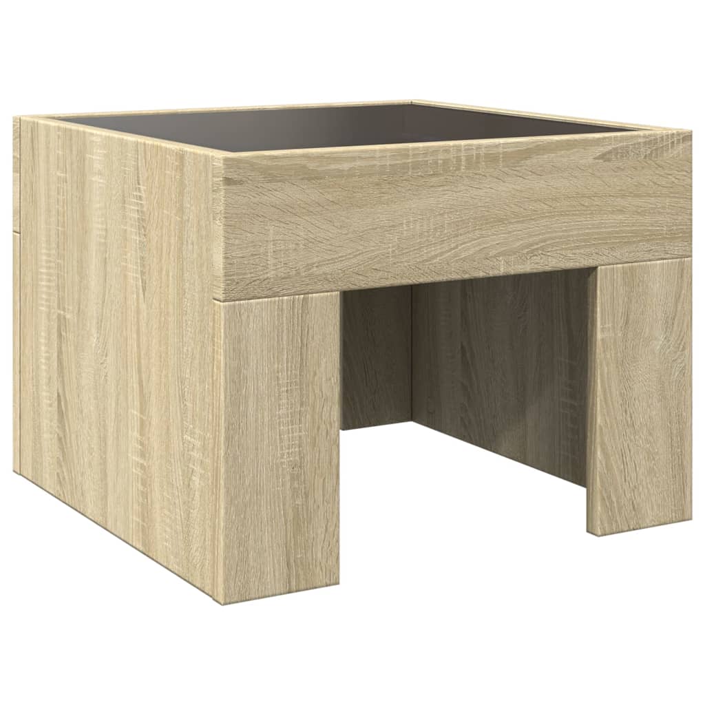 Table de chevet avec LED infini chêne sonoma 40x40x30 cm