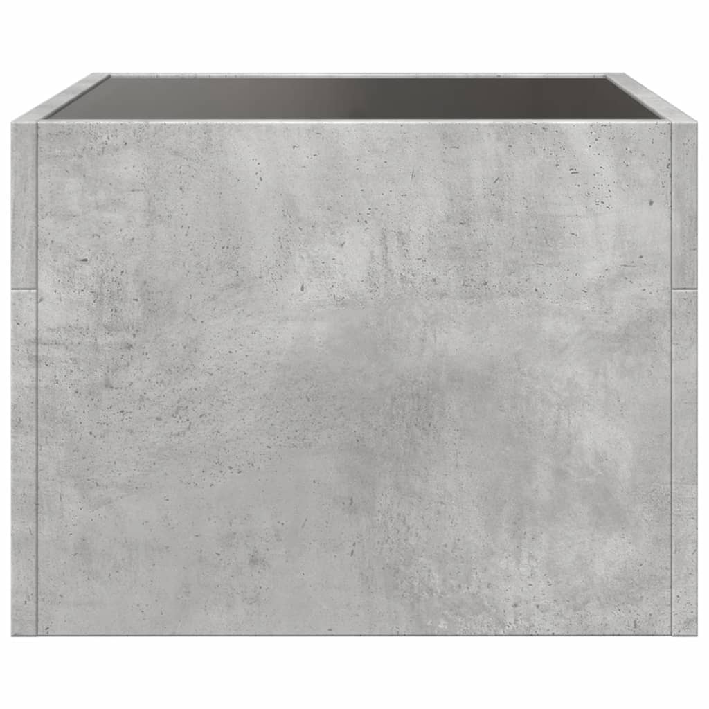 Table de chevet avec LED infini gris béton 40x40x30 cm