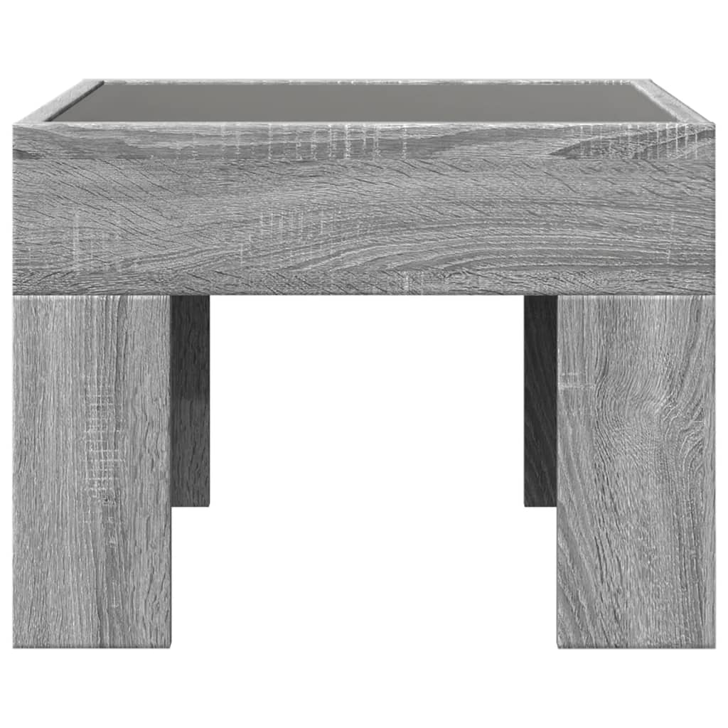 Table de chevet avec LED infini sonoma gris 40x40x30 cm