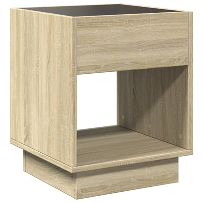 Table de chevet avec LED infini chêne sonoma 40x40x50 cm