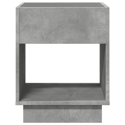 Table de chevet avec LED infini gris béton 40x40x50 cm