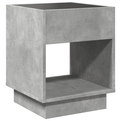 Table de chevet avec LED infini gris béton 40x40x50 cm