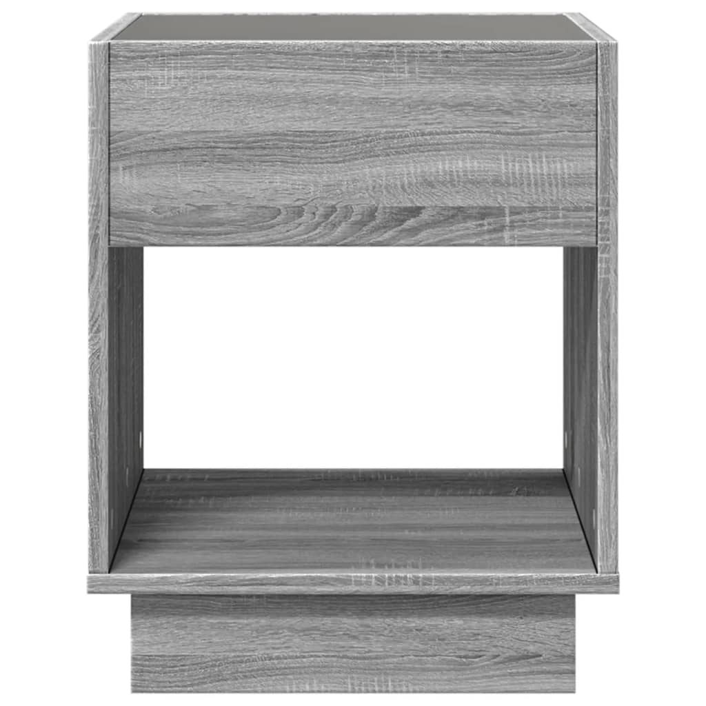 Table de chevet avec LED infini sonoma gris 40x40x50 cm