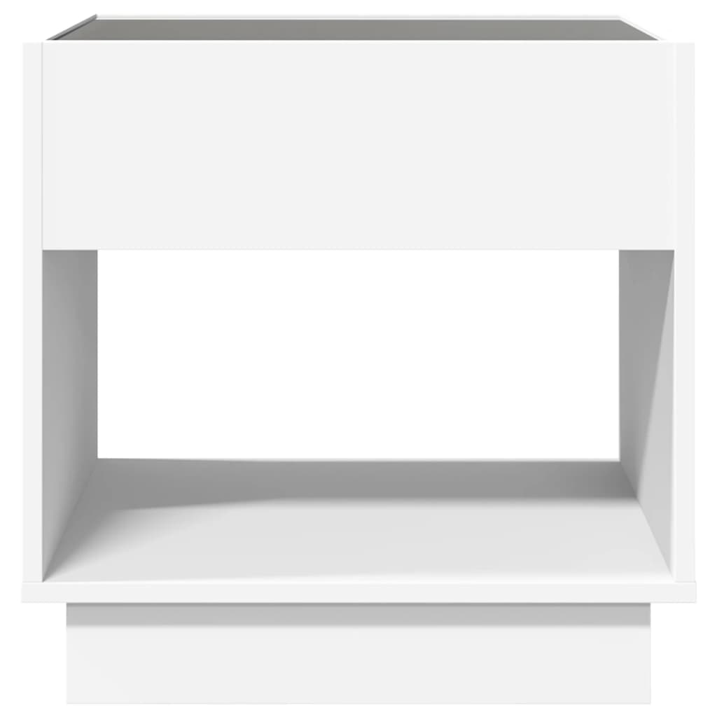 Table de chevet avec LED infini blanc 50x50x50 cm