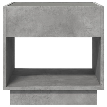 Table de chevet avec LED infini gris béton 50x50x50 cm