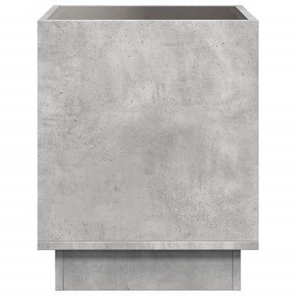 Table de chevet avec LED infini gris béton 50x50x50 cm