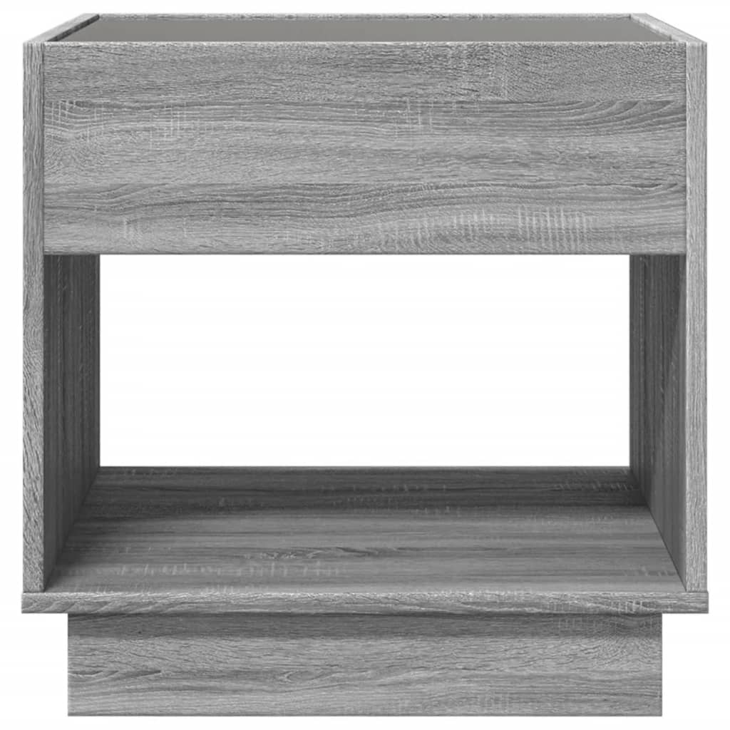 Table de chevet avec LED infini sonoma gris 50x50x50 cm