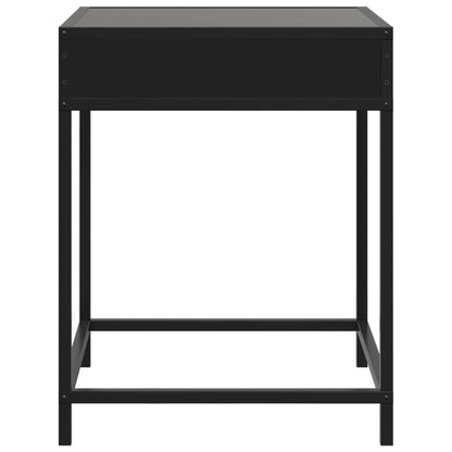 Table de chevet avec LED infini noir 40x40x51 cm