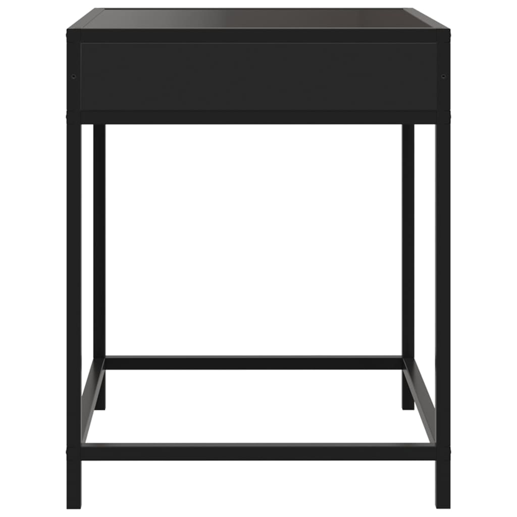 Table de chevet avec LED infini noir 40x40x51 cm