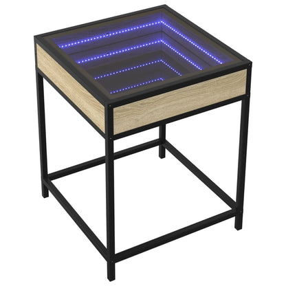 Table de chevet avec LED infini chêne sonoma 40x40x51 cm