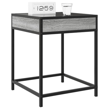 Table de chevet avec LED infini sonoma gris 40x40x51 cm