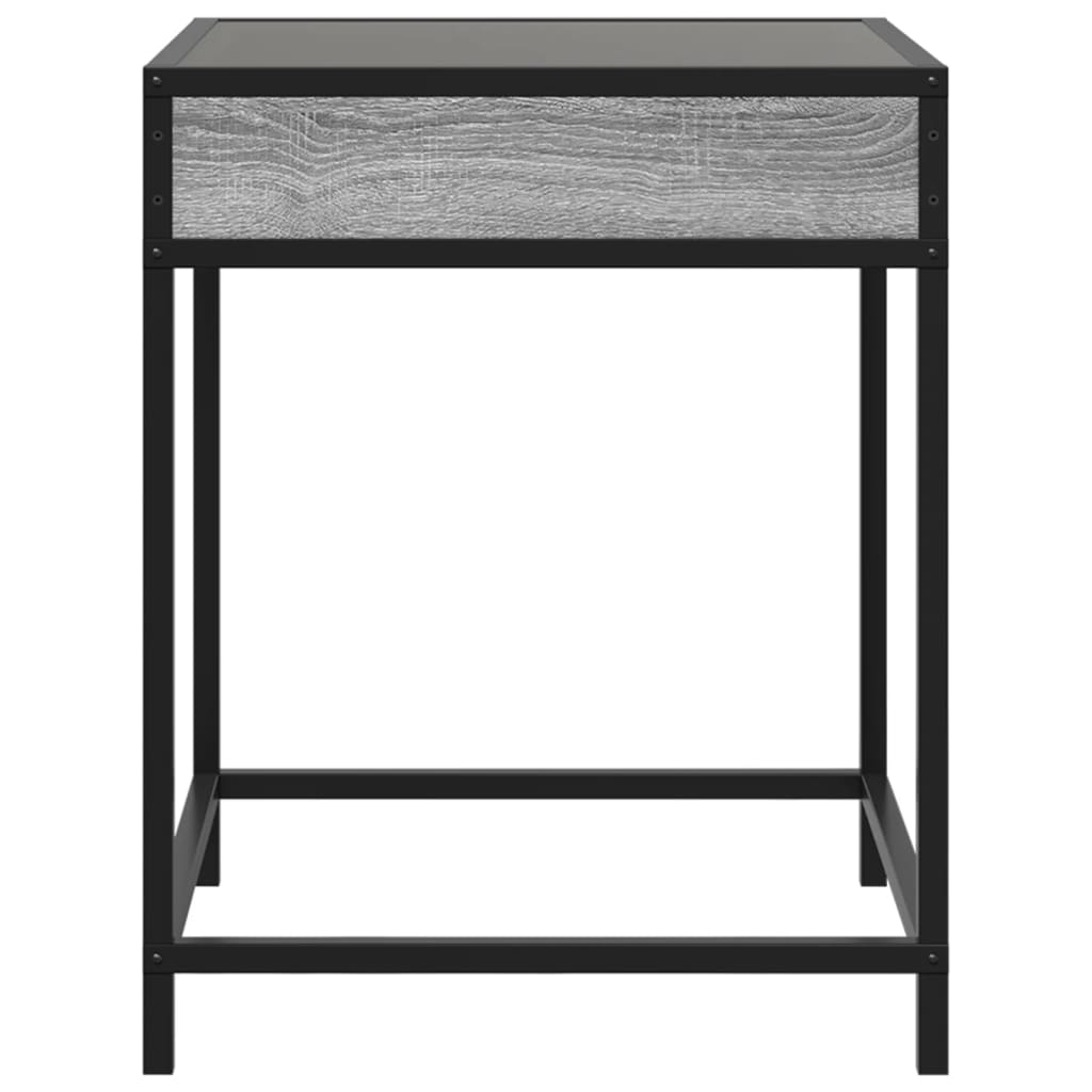 Table de chevet avec LED infini sonoma gris 40x40x51 cm