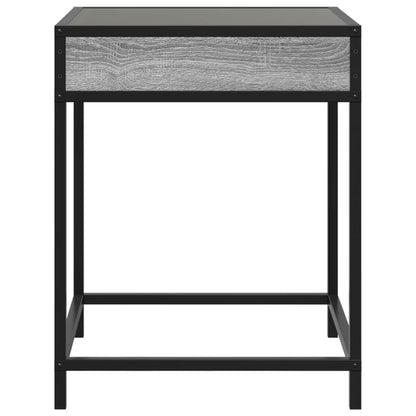 Table de chevet avec LED infini sonoma gris 40x40x51 cm