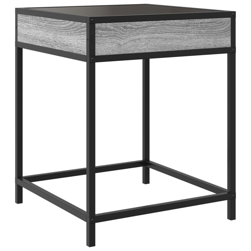 Table de chevet avec LED infini sonoma gris 40x40x51 cm