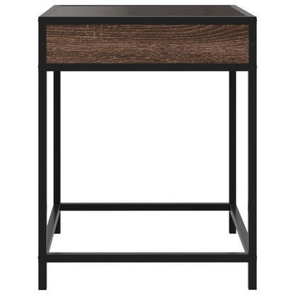 Table de chevet avec LED infini chêne marron 40x40x51 cm