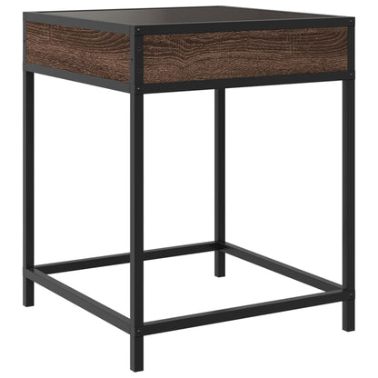 Table de chevet avec LED infini chêne marron 40x40x51 cm