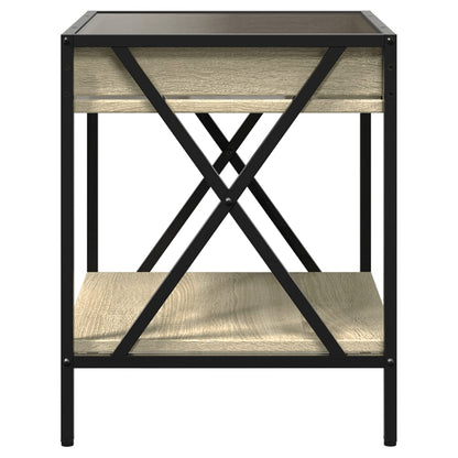 Table de chevet avec LED infini chêne sonoma 40x40x49 cm