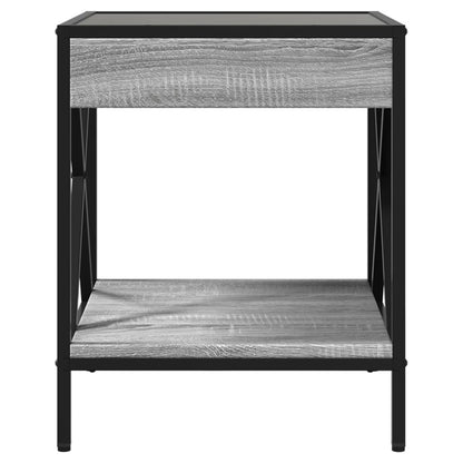 Table de chevet avec LED infini sonoma gris 40x40x49 cm