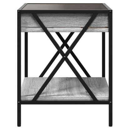 Table de chevet avec LED infini sonoma gris 40x40x49 cm