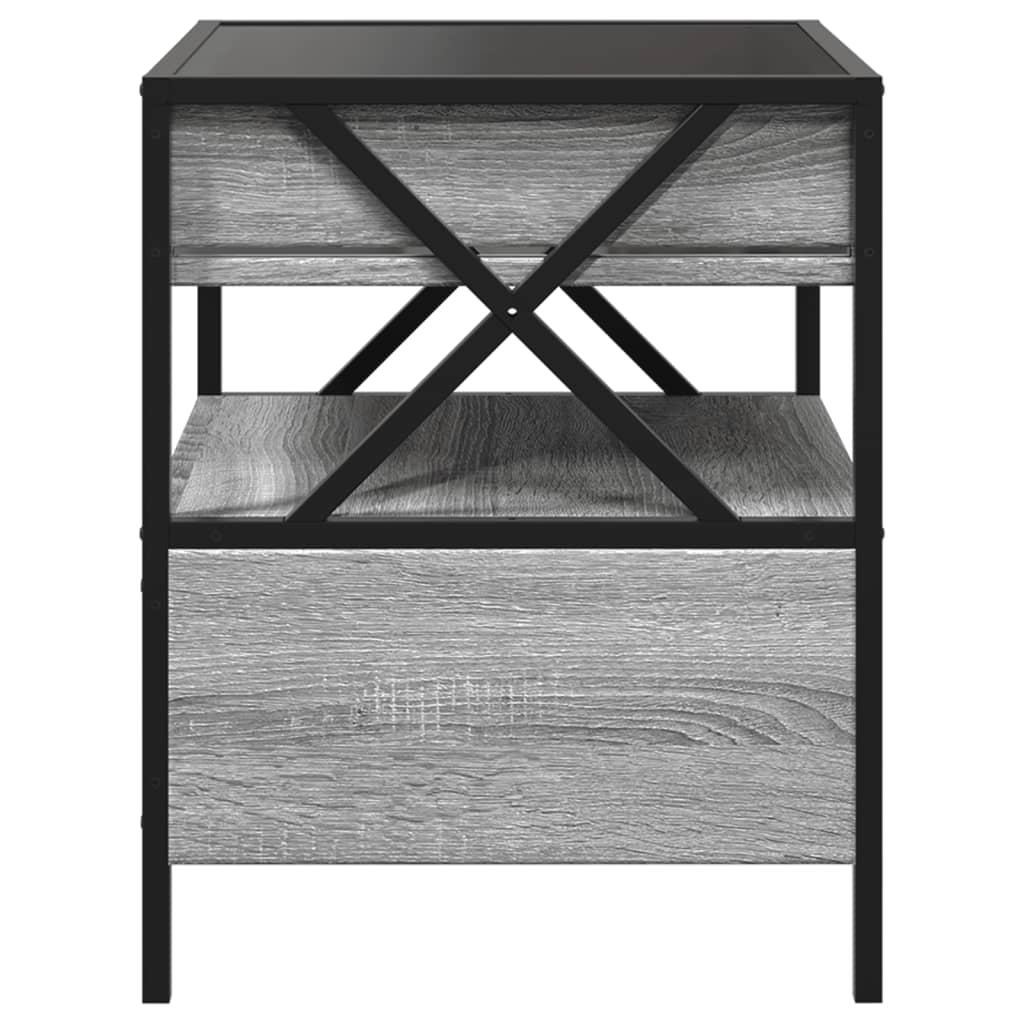 Table de chevet avec LED infini sonoma gris 40x40x51 cm