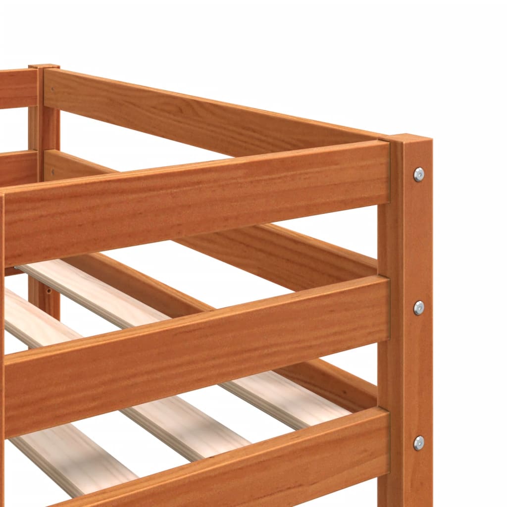 Cadre de lit pour enfants sans matelas cire marron 80x200 cm