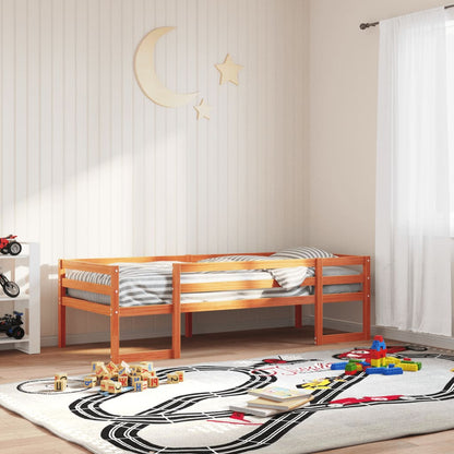 Cadre de lit pour enfants sans matelas cire marron 80x200 cm