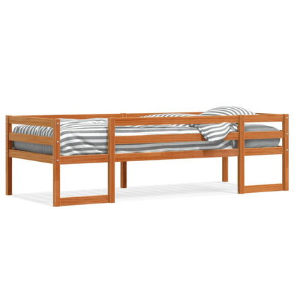 Cadre de lit pour enfants sans matelas cire marron 90x200 cm