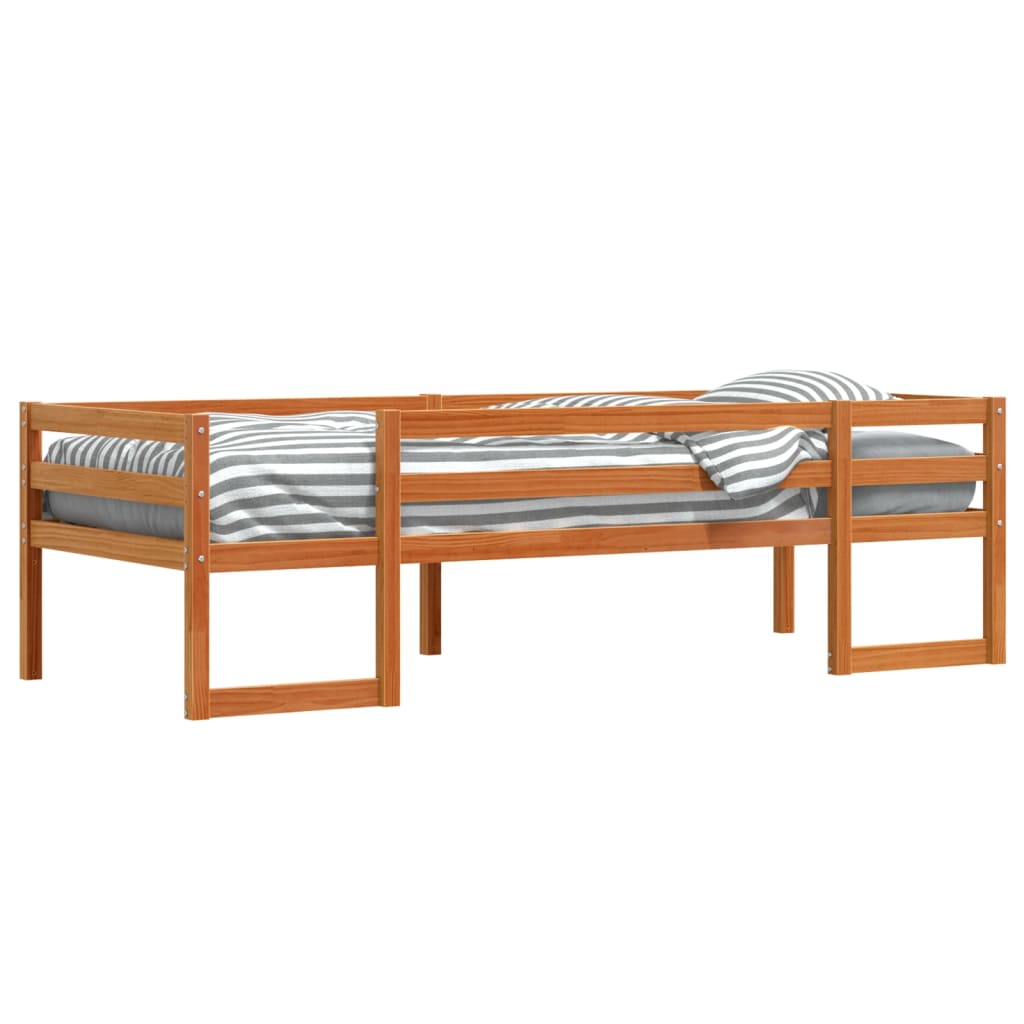 Cadre de lit pour enfants sans matelas cire marron 90x200 cm