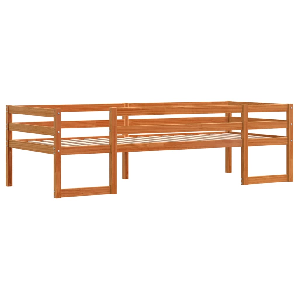 Cadre de lit pour enfants sans matelas cire marron 90x190 cm